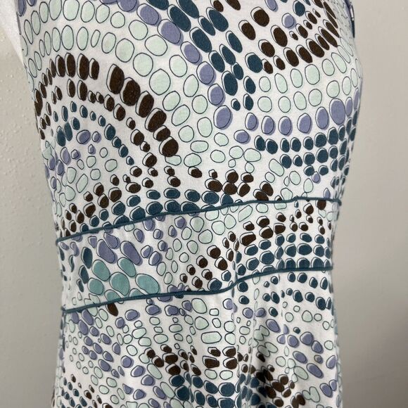 Title Nine Dress Women Large Blue Halter Geometric Sleeveless Stretch Active - Picture 10 of 13